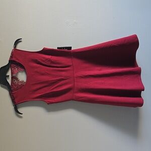NWT lulus dark red dress with eyelash lace open back